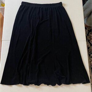 Vtg Choices Womens Black Acetate Pull On Midi Skirt Size M Whimsigoth Slinky